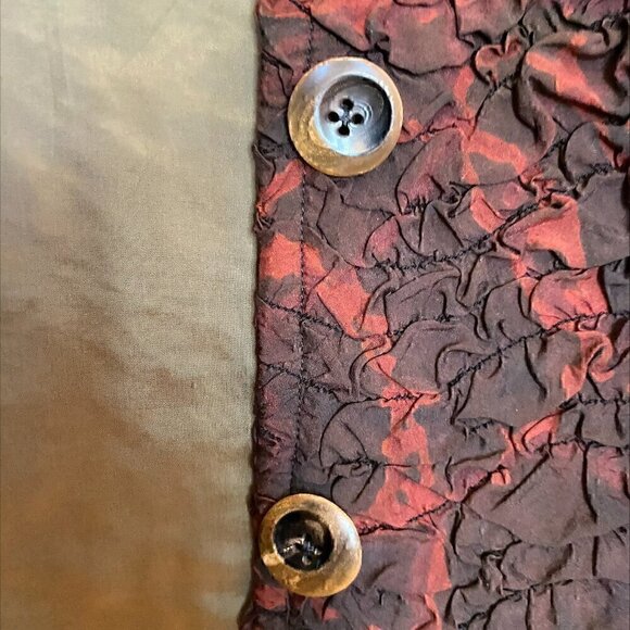 RARE FIND - VINTAGE Anna Carlson Crushed Silk Jacket Rainbow Stitching Small - Picture 6 of 7